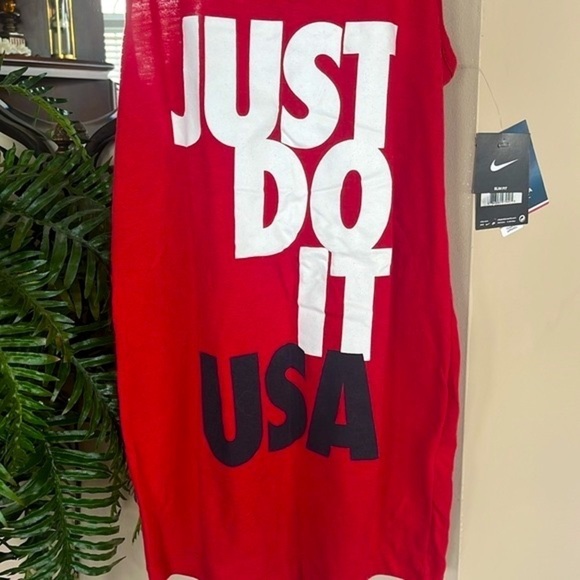 Brand New Nike Team USA Just Do It Red Racerback Tank Top Olympics Slim Fit - Picture 3 of 14